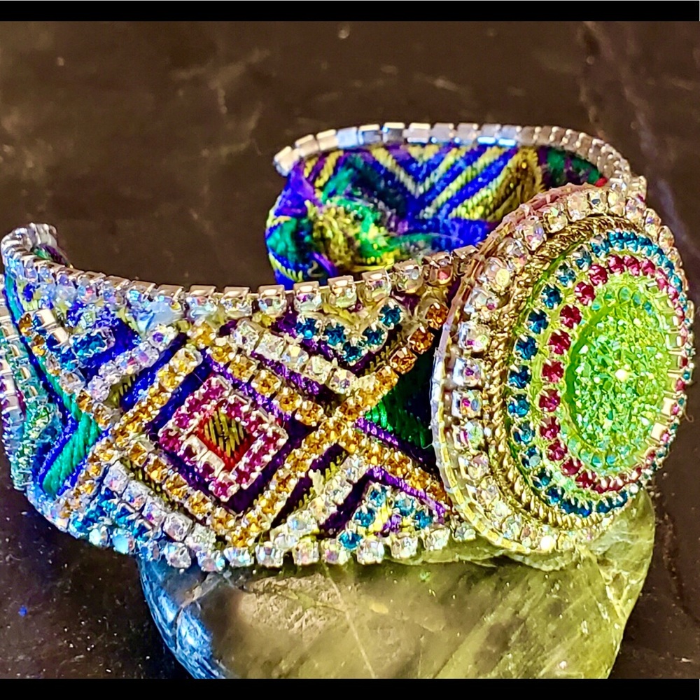 Hand made. Sari ribbon cuff braceletl